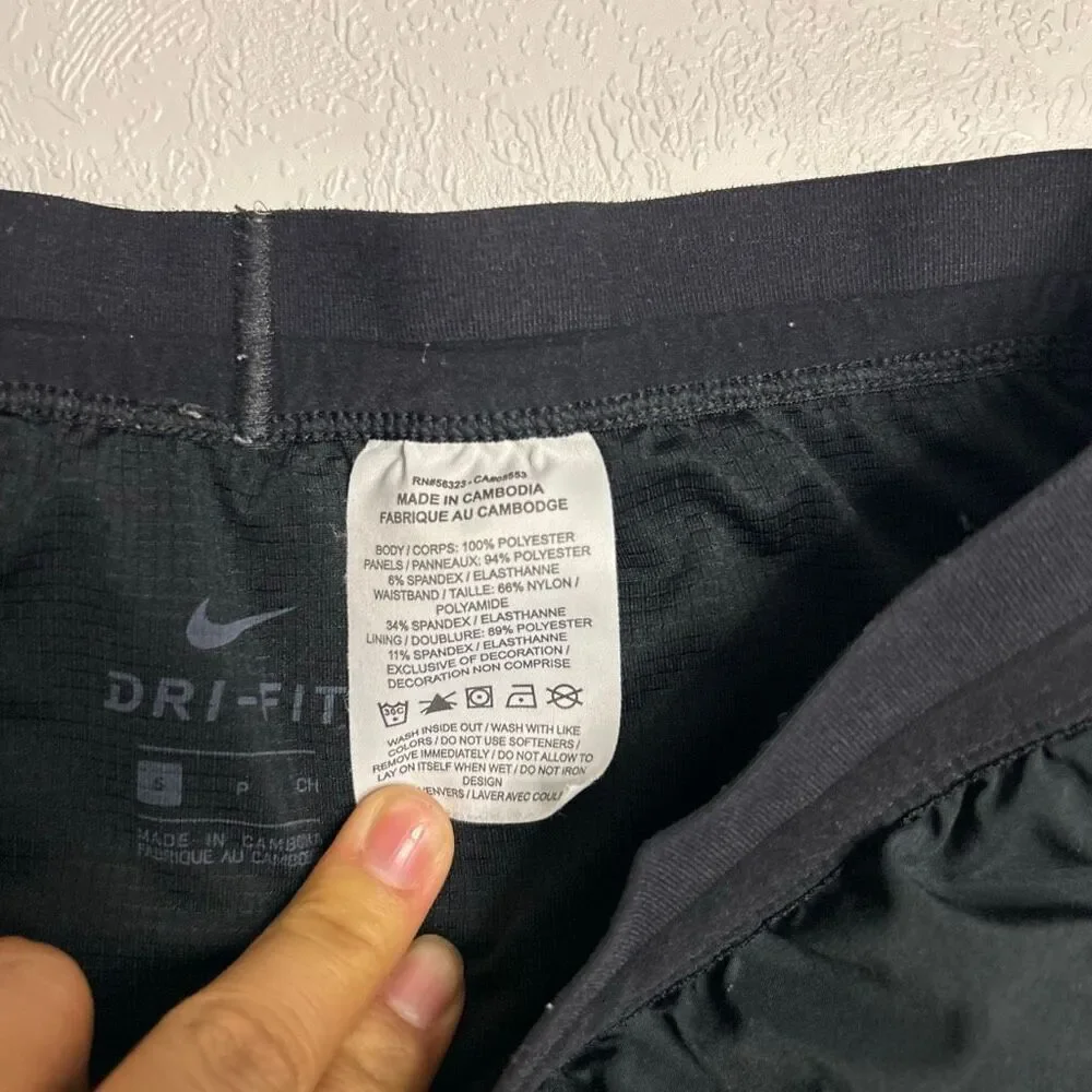Nike Dri-FIT Black Running Shorts Reflective Logo Men’s Size Small